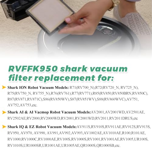 RVFFK950 Shark Robot Vacuum Filter Replacement - 3 Pack