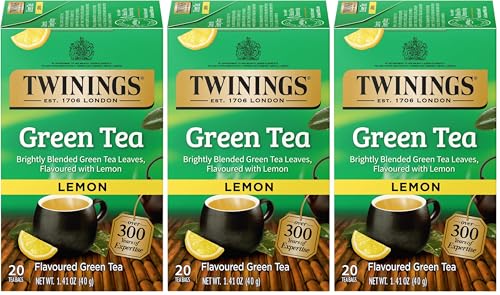Twinings Green Tea with Lemon, Caffeinated Tea Bags - 20 Count