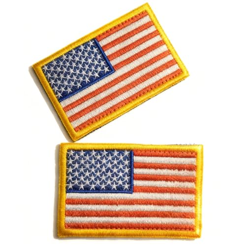 USA Flag Patch Set - 2 Pack, 3x2 Inches for Backpacks & Hats