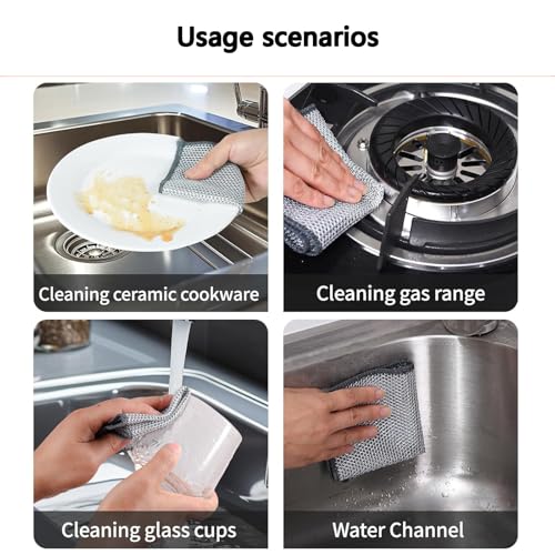 Kookkit 3-Layer Non-Scratch Stainless Steel Dish Scrubber 6Pcs
