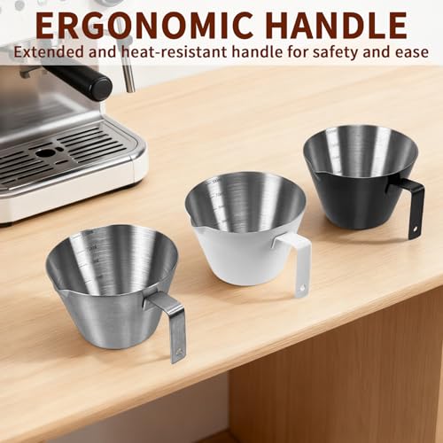 Stainless Steel Espresso Cup with Handle - 100ml (3.5oz) V-Spout