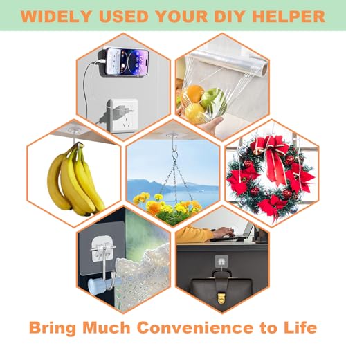 10 Pack Heavy-Duty Clear Wreath Hangers for Front Door