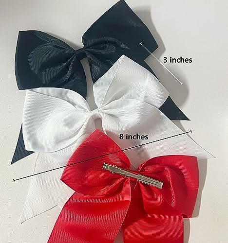 Tobeffect 8 Inch Jumbo Black Hair Bow Clip for Girls and Women