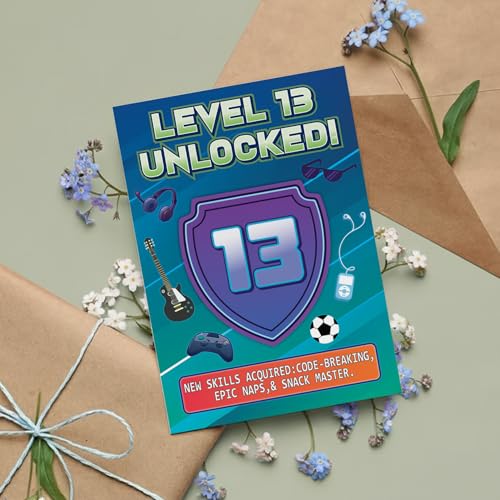 Premium A5 13th Birthday Card for Boys - Gaming Theme