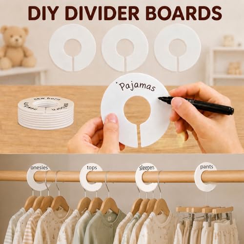 Baby Closet Dividers Set - 12 Pcs Double-Sided Size Organizers