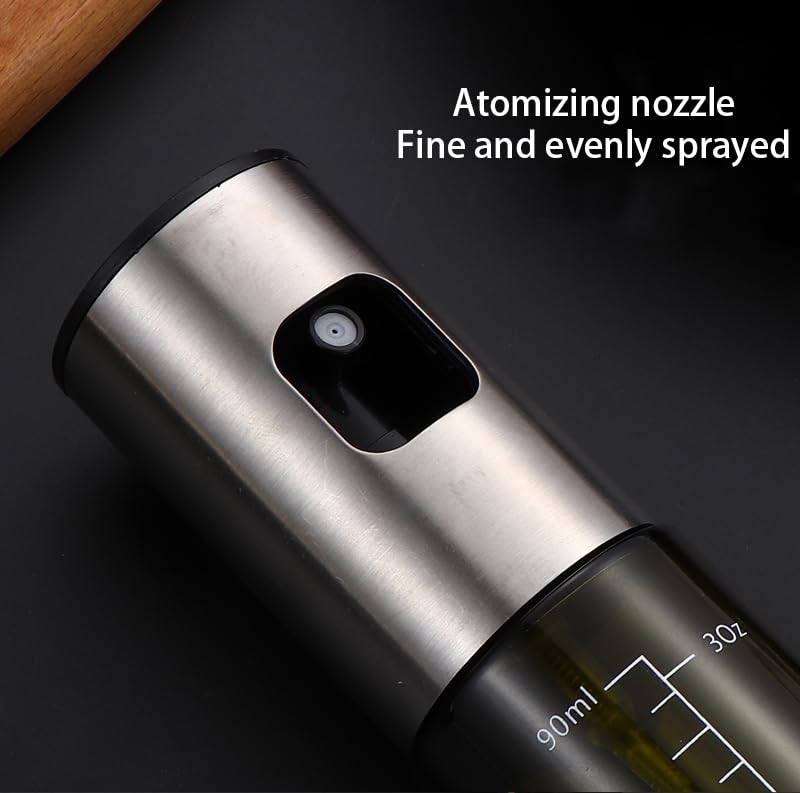 NIKKIER 100ml Oil Sprayer for Cooking - Blackish Green Olive Oil Spritzer