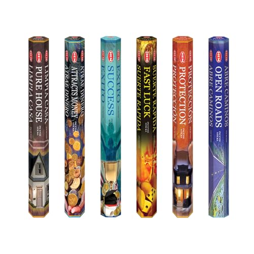 HEM Assorted Incense Sticks - Natural Fragrances for Spiritual Wellness | Pack of 6