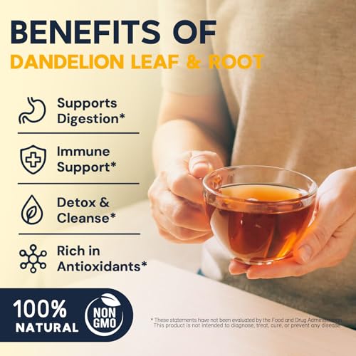 Dandelion Leaf & Root Herbal Tea - Caffeine-Free, 50 Teabags