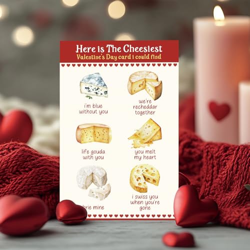 Romantic Cheese Valentine's Day Card - Funny Gift for Him & Her