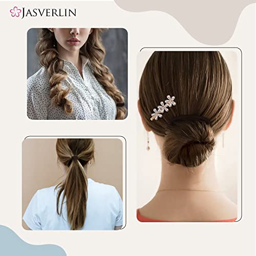 JASVERLIN Dark Brown Hair Elastics 50-Pack No Damage Ponytail Holders