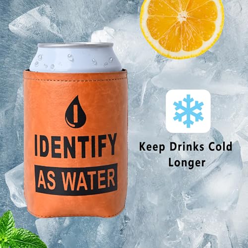 Funny Leather Can Cooler - Unique Gifts for Dad, Grandpa & Husband