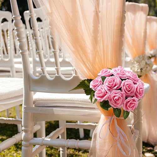 Pink Foam Roses - 16Pcs Artificial Flowers for DIY Decor