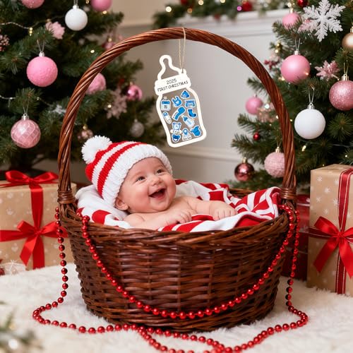 Yewfold Personalized Baby First Christmas Wooden Ornament 2025 Keepsake