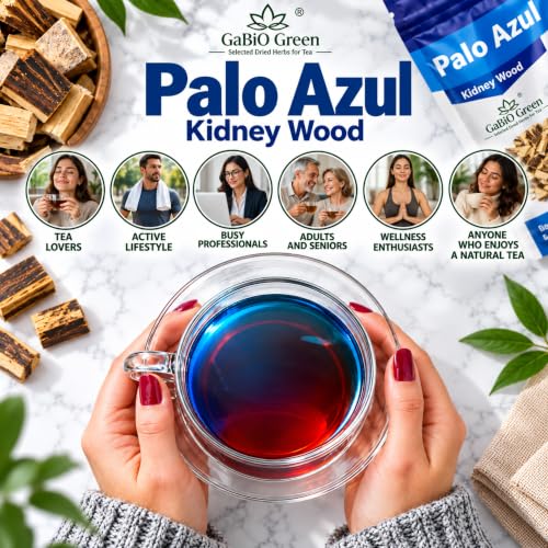 Gabio Green Palo Azul Tea Sticks 2.1oz - Traditional Mexican Herbal Infusion, Light-Blocking Resealable Pouch