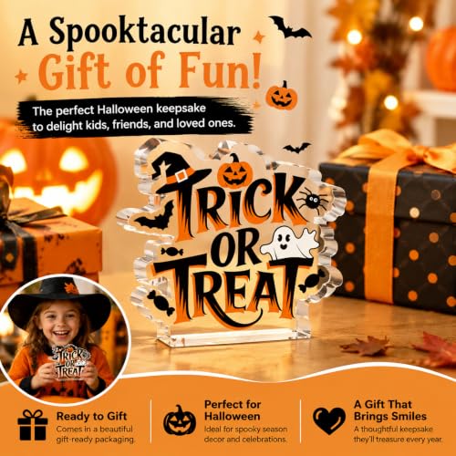 VIESUJI Halloween Ghost Table Sign Indoor Kitchen Decor
