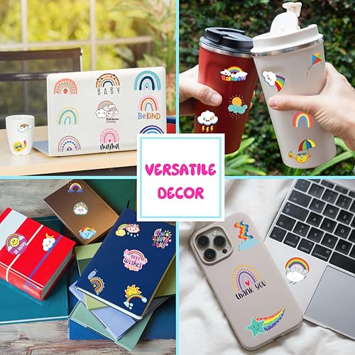 96 PCS Rainbow Temporary Tattoos for Kids, Waterproof Fake Tattoos