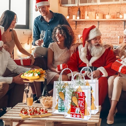 Christmas Tree Bamboo Cutting Board Set - 6 Piece Holiday Kitchen Gift