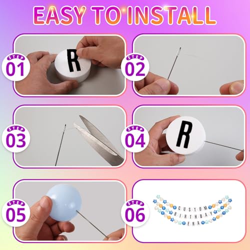 DIY Party Banner Kit - Pearl Blue Gold Singer Friendship Bracelets & Decorations