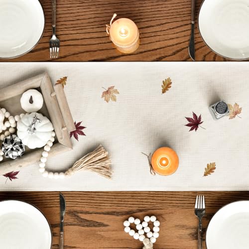 210 GSM Fall Table Runner 13x90 Inch Beige Polyester Home Decor