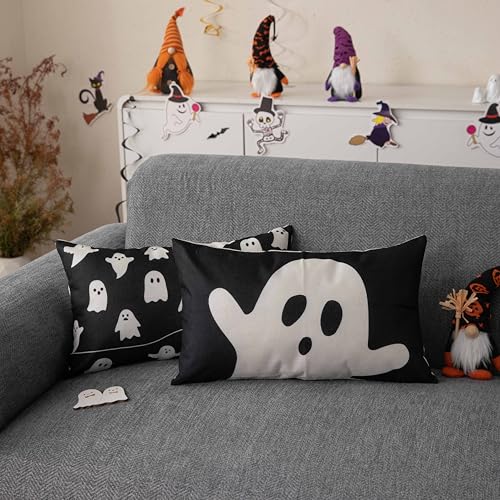 Halloween Ghost Pillow Cover 12x20 for Indoor & Outdoor Decor