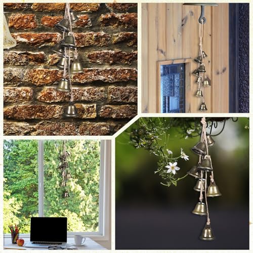 Witch Bells for Door Knob - Boho Protection Wind Chimes with 8 Bells