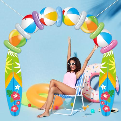 Beach Ball Surfboard Porch Banner - Summer Party Decorations
