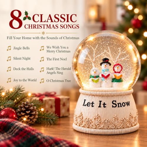 Snowman Musical Snow Globe with Glittering Snowfall - Christmas Decor - Variation of THIS listing