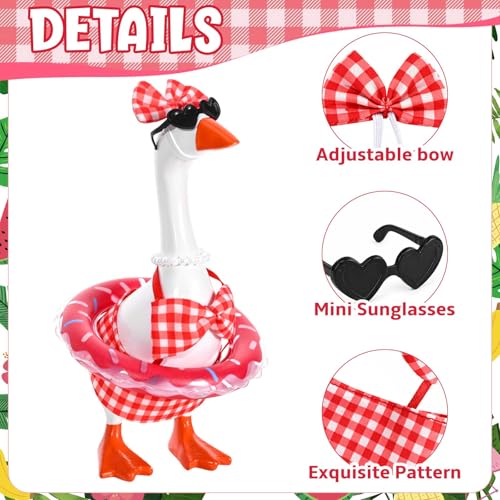 Bolsome Mini Desk Goose Bikini Outfit Set - Red Plaid Decor