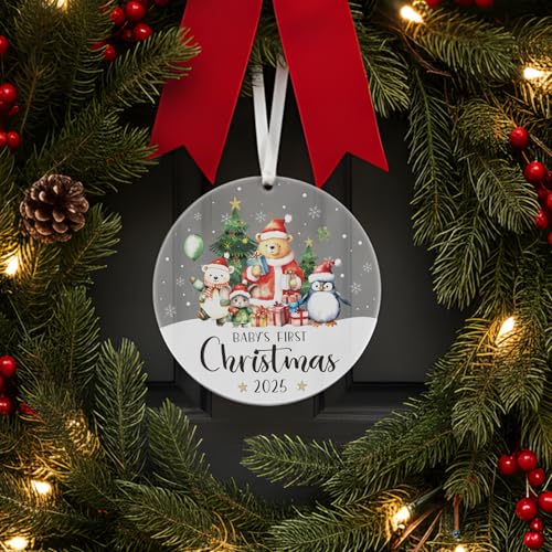 Baby's First Christmas Ornament 2025 - Forest Animal Theme