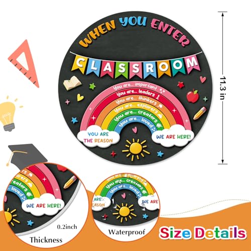 Personalized Teacher Classroom Door Sign with Welcome Design