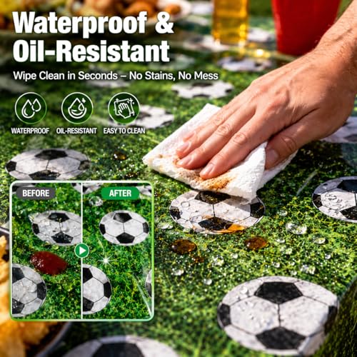 Chris.W Multi Color Soccer Table Cloths - 3 Pack Party Decorations