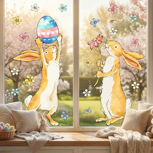 Extra Large Easter Window Clings - Bunny Decorations for Glass