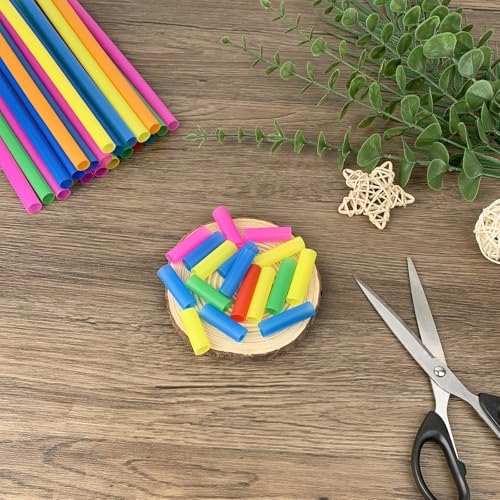 KTOJOY Jumbo Plastic Smoothie Straws - Assorted Colors, 100 Count