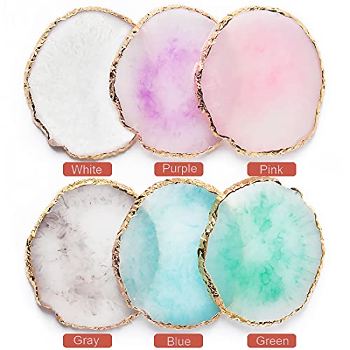 Resin Nail Art Palette with Gilded Edge for Gel Polish Mixing