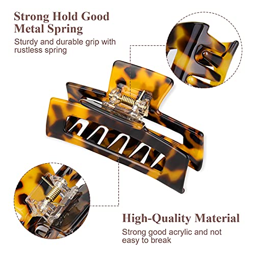 Pugrwei Acrylic Hair Claw Clips 4-Pack - Strong Hold Nonslip French Design