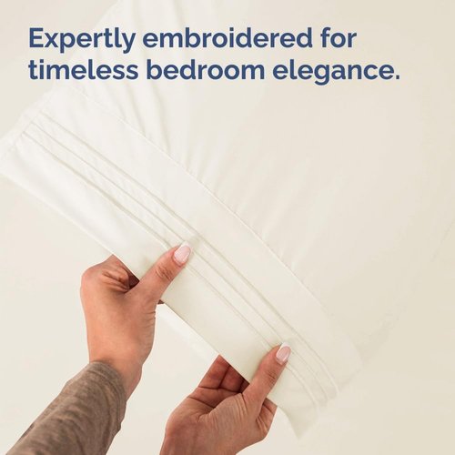 King Standard Pillow Cases - Soft Hotel Quality Covers | Comfy, Fade-Free & Wrinkle Resistant - 2 Piece Set in Off White
