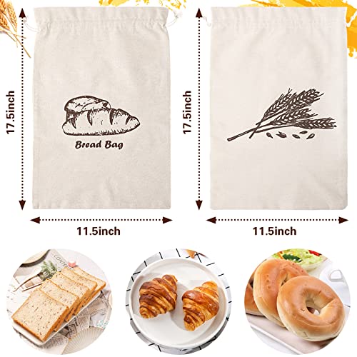 Augshy Natural Linen Bread Bags - 2 Pack for Sourdough & Artisan Bread