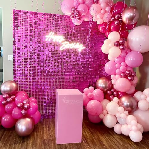 Pink Balloon Arch Kit 162pcs for Party Decorations - Hot Pink & Confetti Balloons