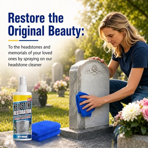 Tombstone Cleaning Spray for Granite & Marble Memorials - 2PC Kit