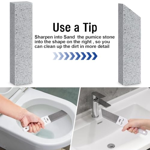 Navona 8 Pack Toilet Cleaning Pumice Stones with 2 Handles