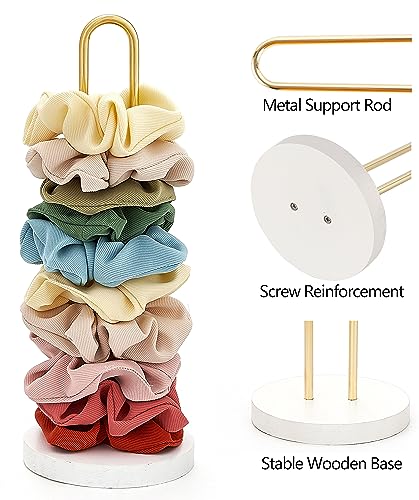 Mkono Gold Scrunchie Holder Stand - Stylish Hair Tie Organizer