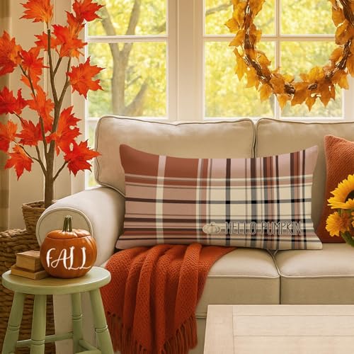 Benjia 12x20 Autumn Throw Pillow Covers Set of 2 - Watercolor Design
