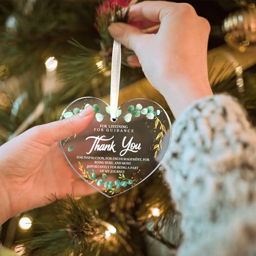 Heart-Shaped Acrylic Thank You Ornament Gift for Nurses & Teachers