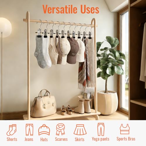 30-Pack Pants Hangers with Clips - Black Space-Saving Legging & Jean Organizer