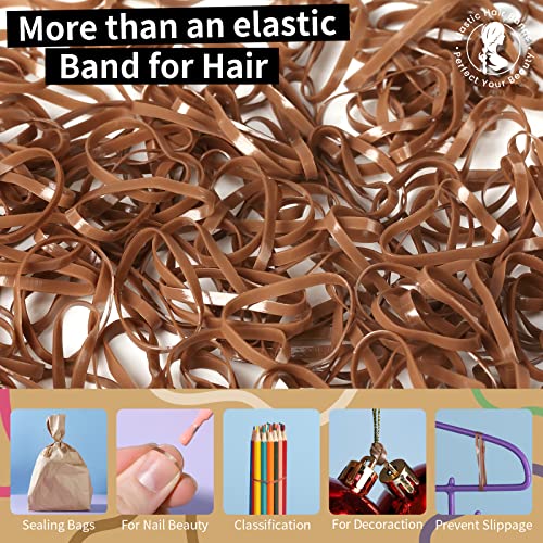 Teenitor Light Brown Hair Elastic Bands, 20mm Small Rubber Hair Ties 300pcs