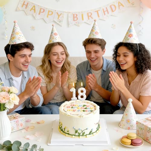 HCCYENLAN Wildflower Number Candles - Floral Cake Topper for Spring Parties (1)