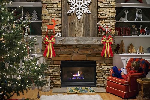 Estivaux Large Velvet Christmas Wreath Bow & Tree Topper Red Green Holiday