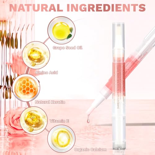 Meschett 2PCS Cuticle Oil Pens for Dry Nails - Peach & Strawberry