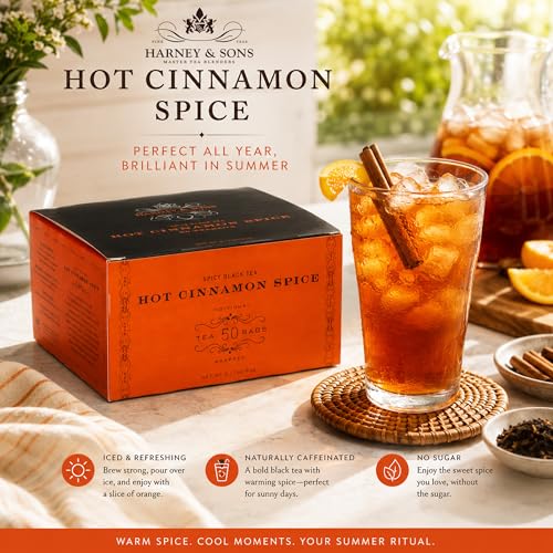 Harney & Sons Hot Cinnamon Spice Black Tea, 50 Tea Bags
