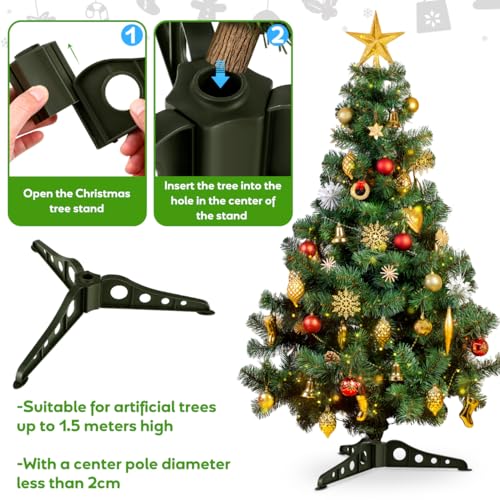4-Piece Christmas Tree Stand Base Set for Artificial Trees, Sturdy & Rust-Resistant
